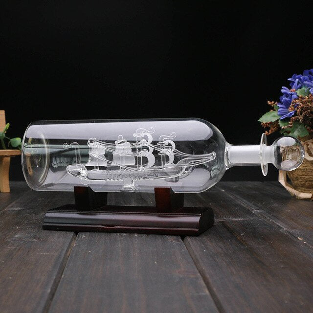 Classic Nautical Glass Bottle Table Decoration