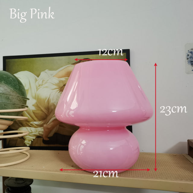 Unique Fungi Shaped Glass Table Lamp