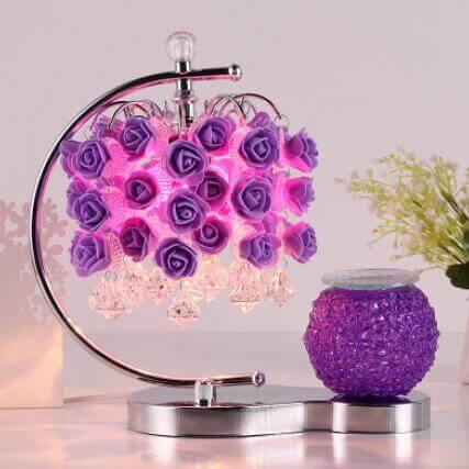 Floral Desk Lamp with Essential Oil Tray