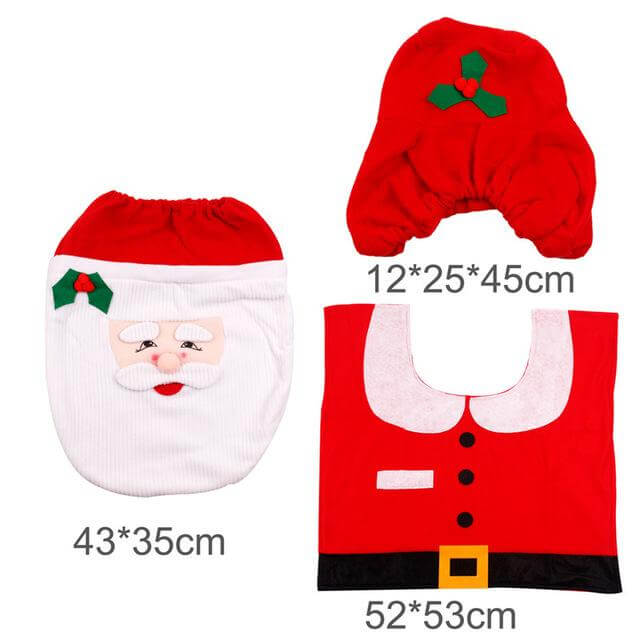 3pcs Fun Christmas Toilet Seat Covers