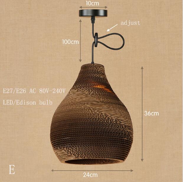Stylish Paper Shade Folding Pendant Light Lamp