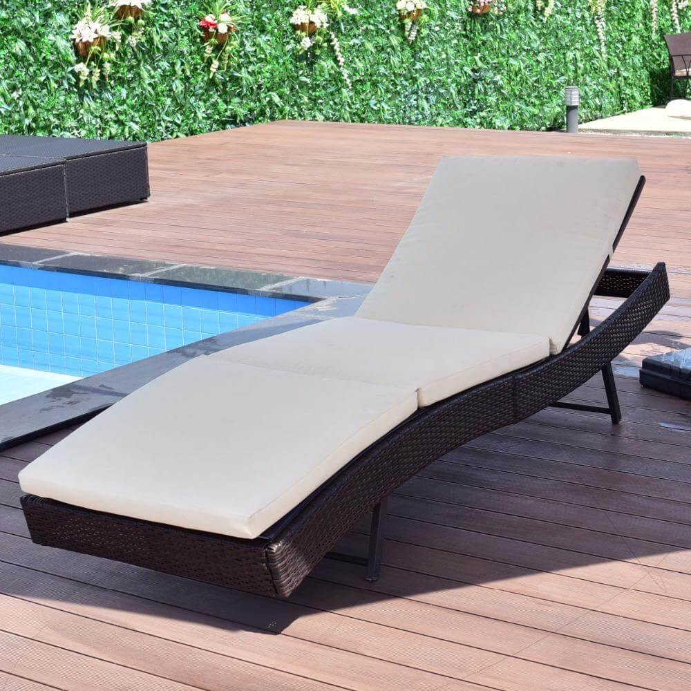 Weatherproof Folding Poolside Recliner Chair - Pexav