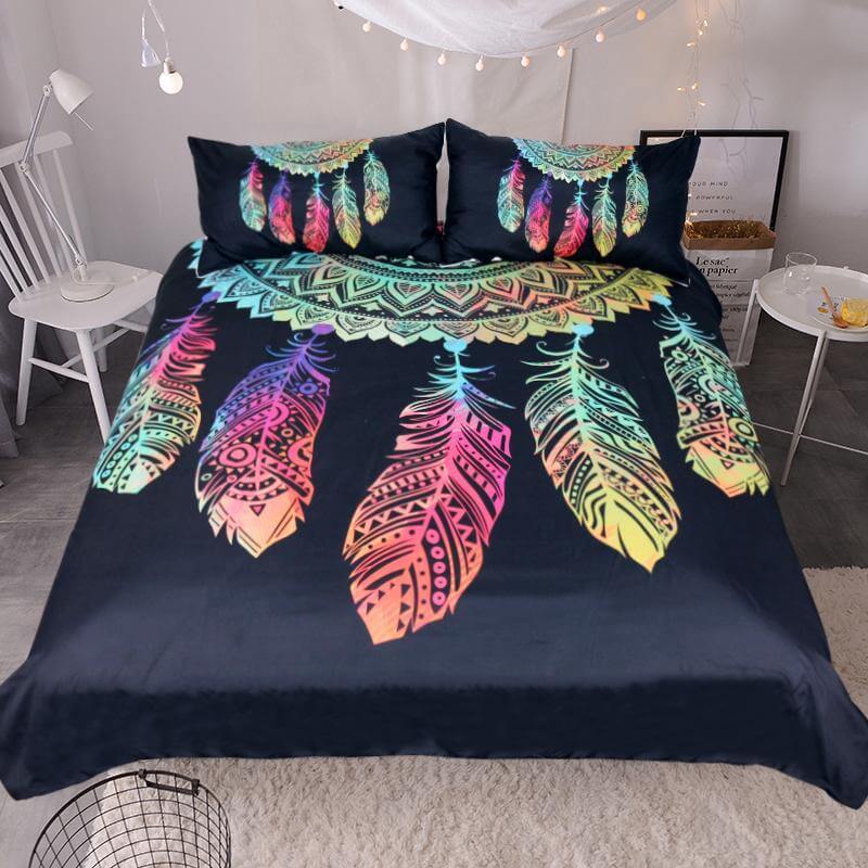 Vibrant 3pc Boho Mandala Soft Duvet Cover Bed Set - Pexav