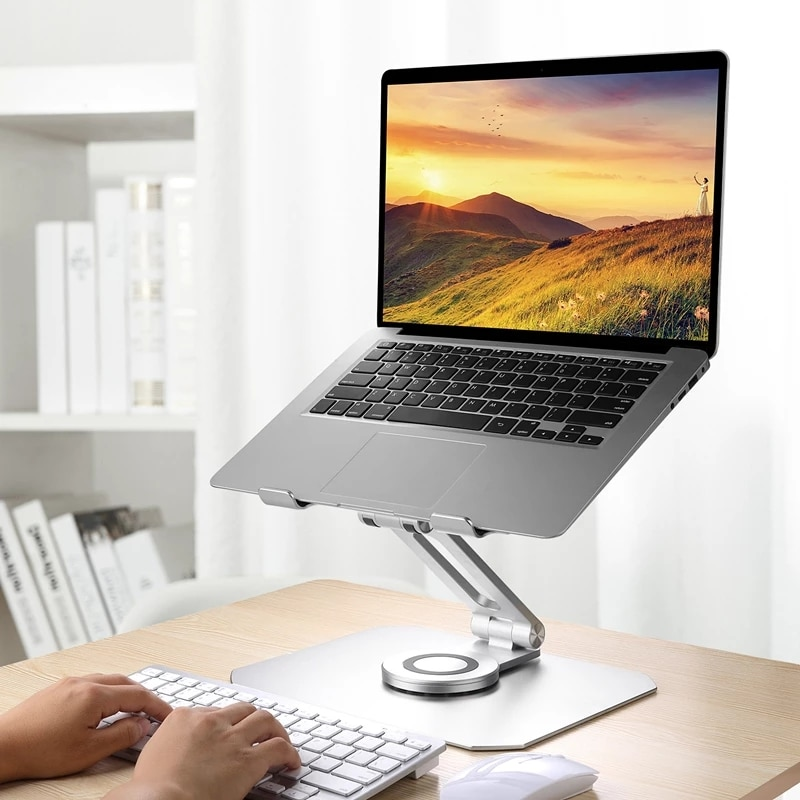 Adjustable Height Swivel Laptop Stand Riser - Pexav