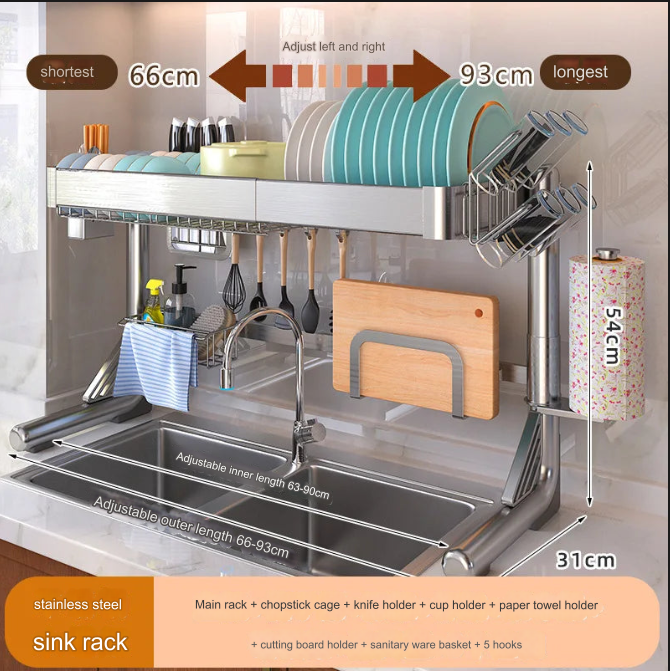 Kitchen Counter Top Dish Rack Storage Organizer