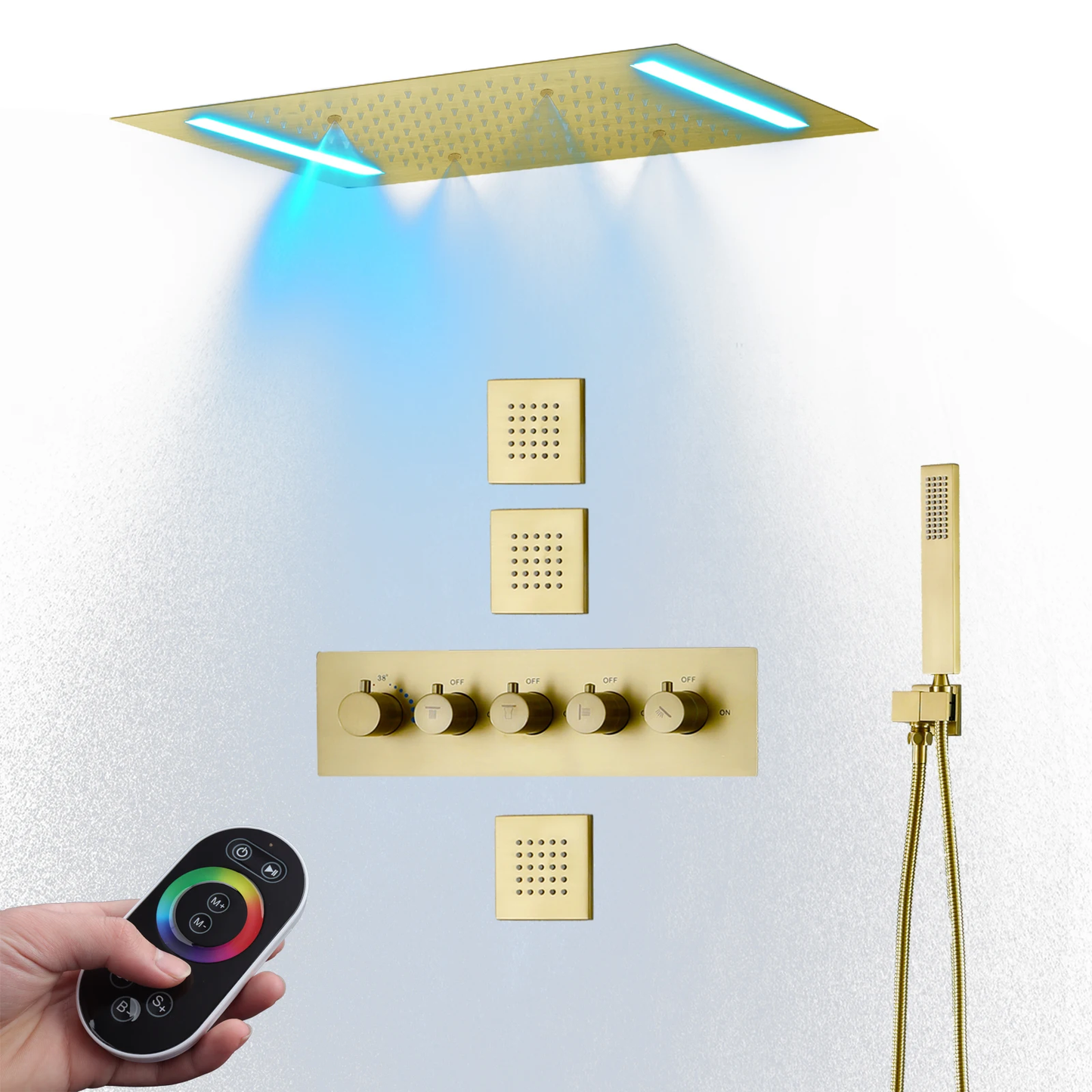 Luxury Rain Shower Head Massage System Kit