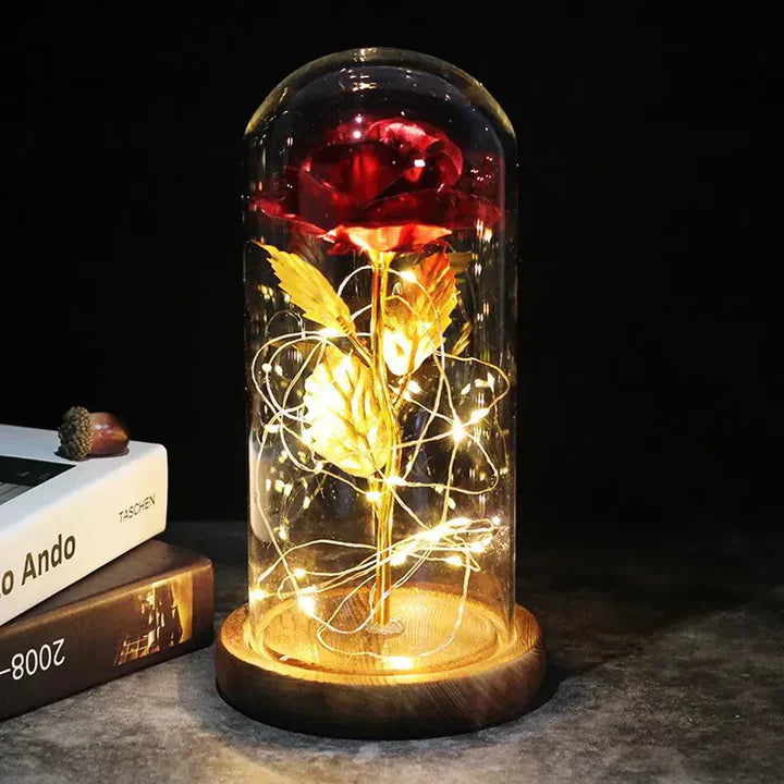 Beautiful LED Floral Glass Table Lamp