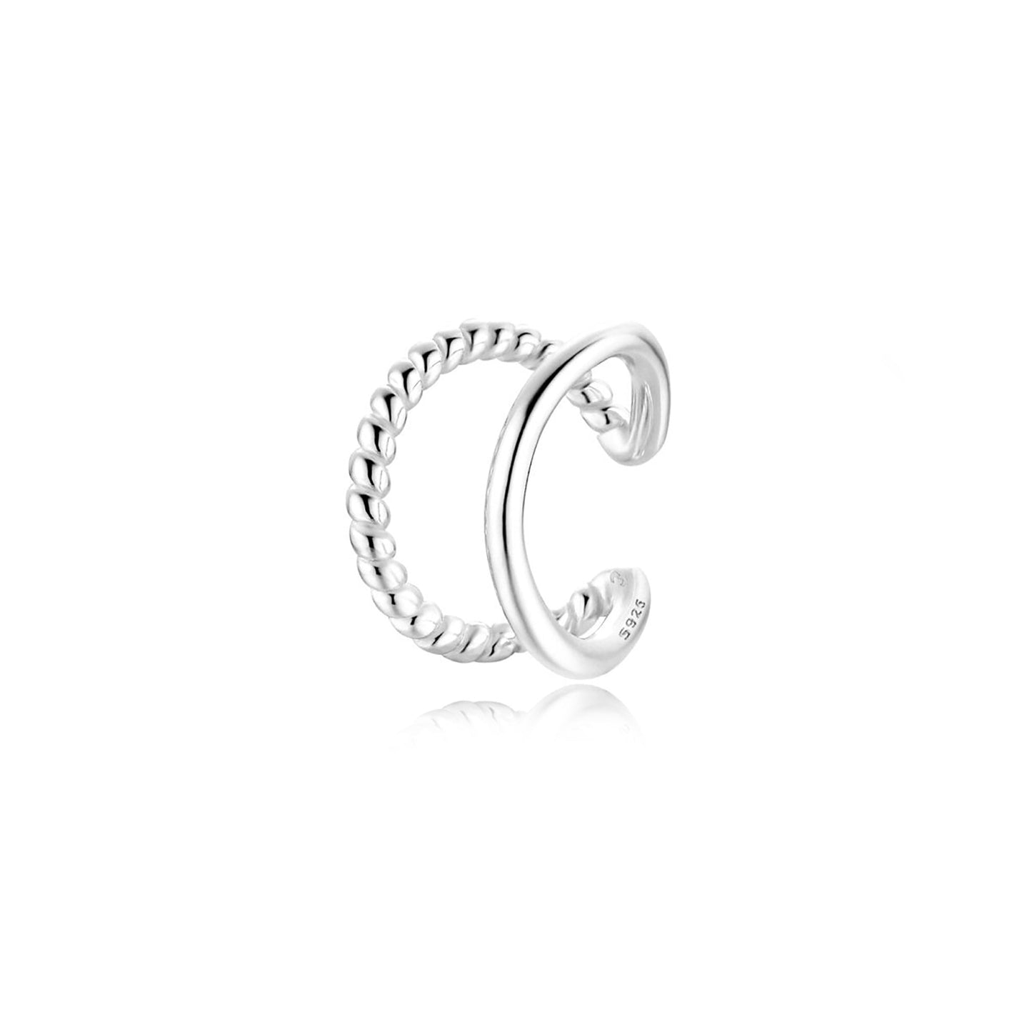 Rol-shaped Creole Earring - Isabelle-Silver-Nora Luxe