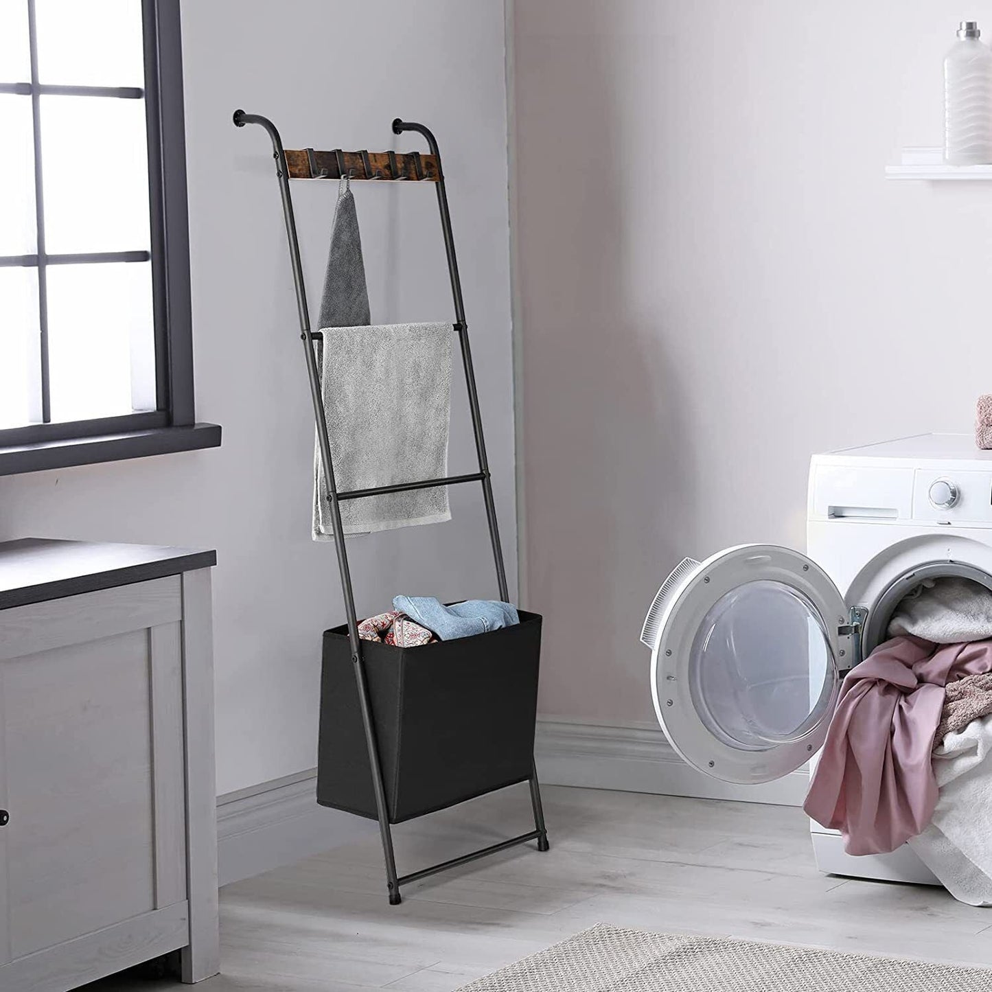 Space Saving Foldable Blanket Storage Ladder Rack