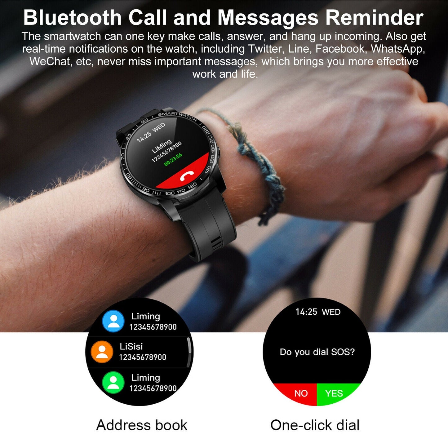 Water Resistant Fitness Tracker For iPhone Android Phones