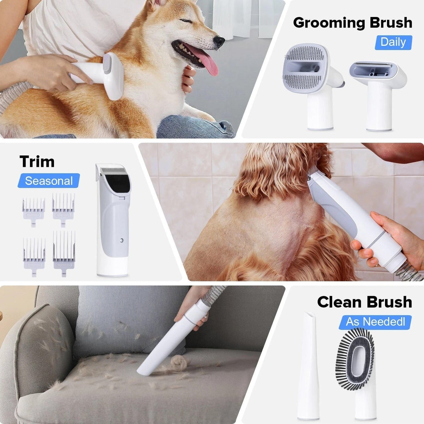 Pet Grooming Set With Suction Tool