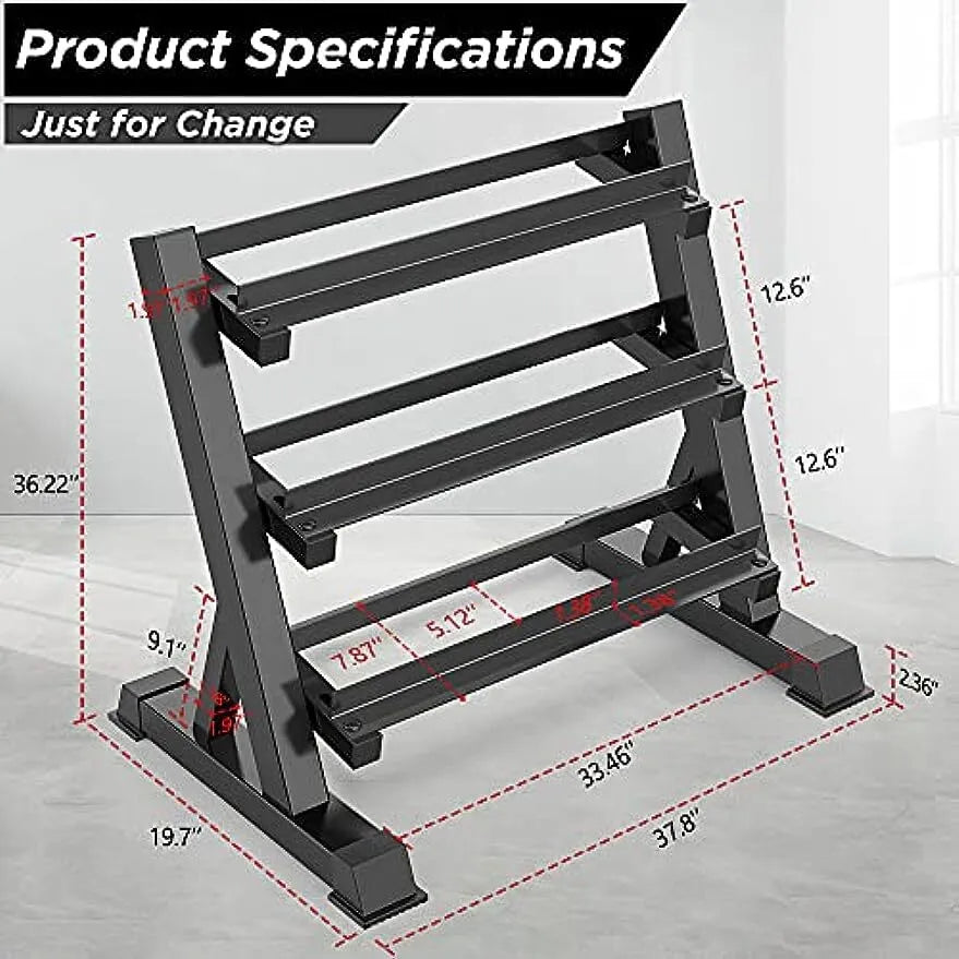 Space Saving 3-Level Dumbbell Holder Stand
