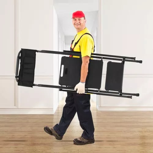 Safe 3 Step Folding Stool With Handrails 330 Lbs Capacity