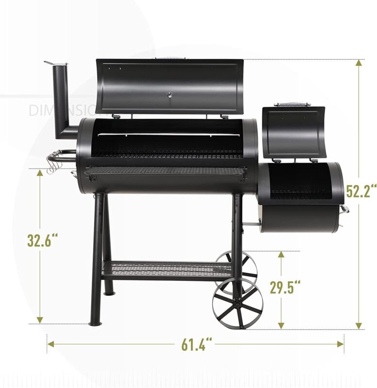 Large Heavy Duty Outdoor BBQ Charcoal Smoker Grill
