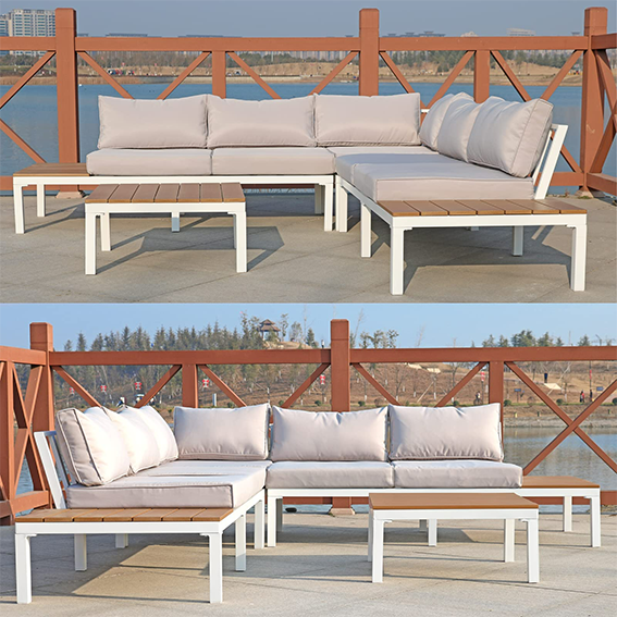 Comfortable Garden Patio Sectional Sofa Set with Table