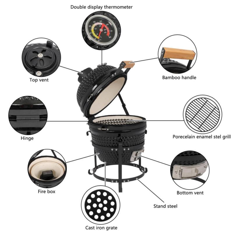 Portable Charcoal BBQ Grill Smoker Outdoor Cooker