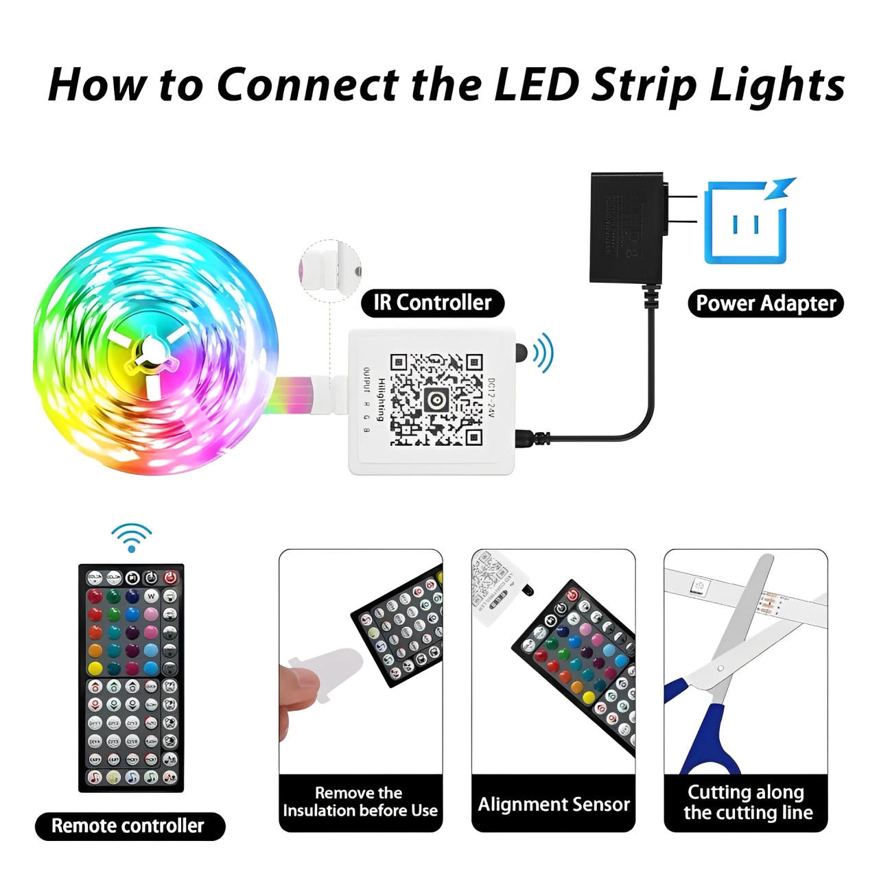 Colorful LED Tape Lights With Remote
