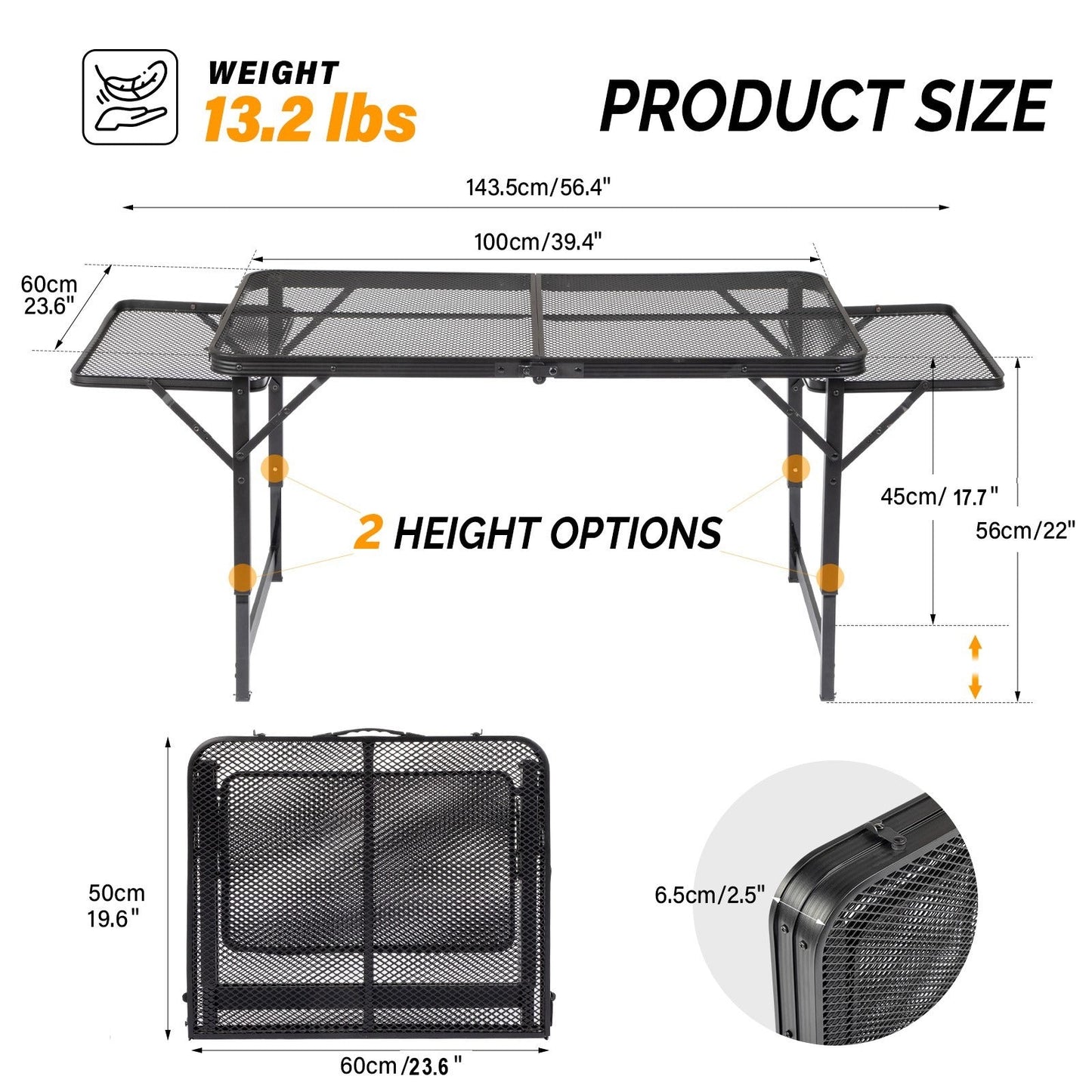 Compact Collapsible Outdoor Grill Table