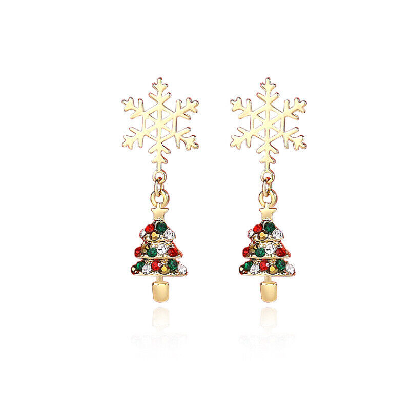 Snowflake Christmas Earrings | Women's Festive Jewellery-CHRISTMAS TREE-Nora Luxe