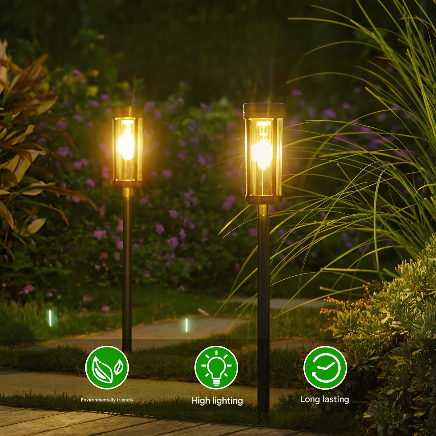 Bright Outdoor Solar Powered Torch