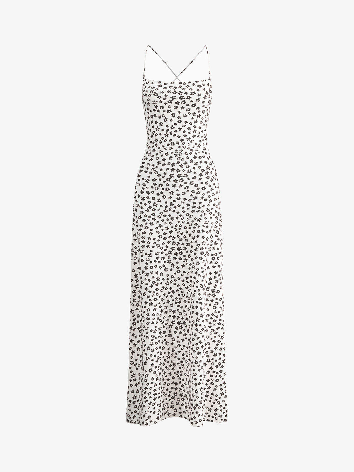 Chic Summer Floral Maxi Sundress with Cross Straps