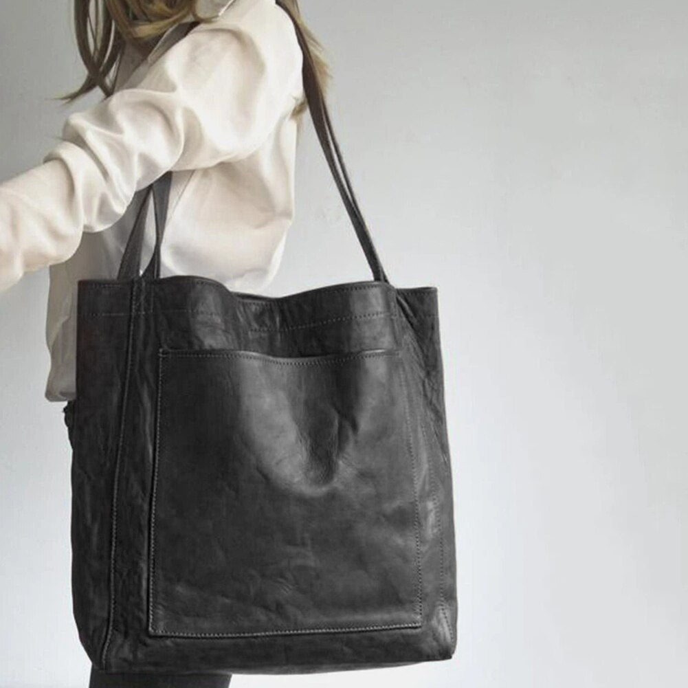 Stylish Leather Ladies Shoulder Bag - Elisa-Light brown-Nora Luxe