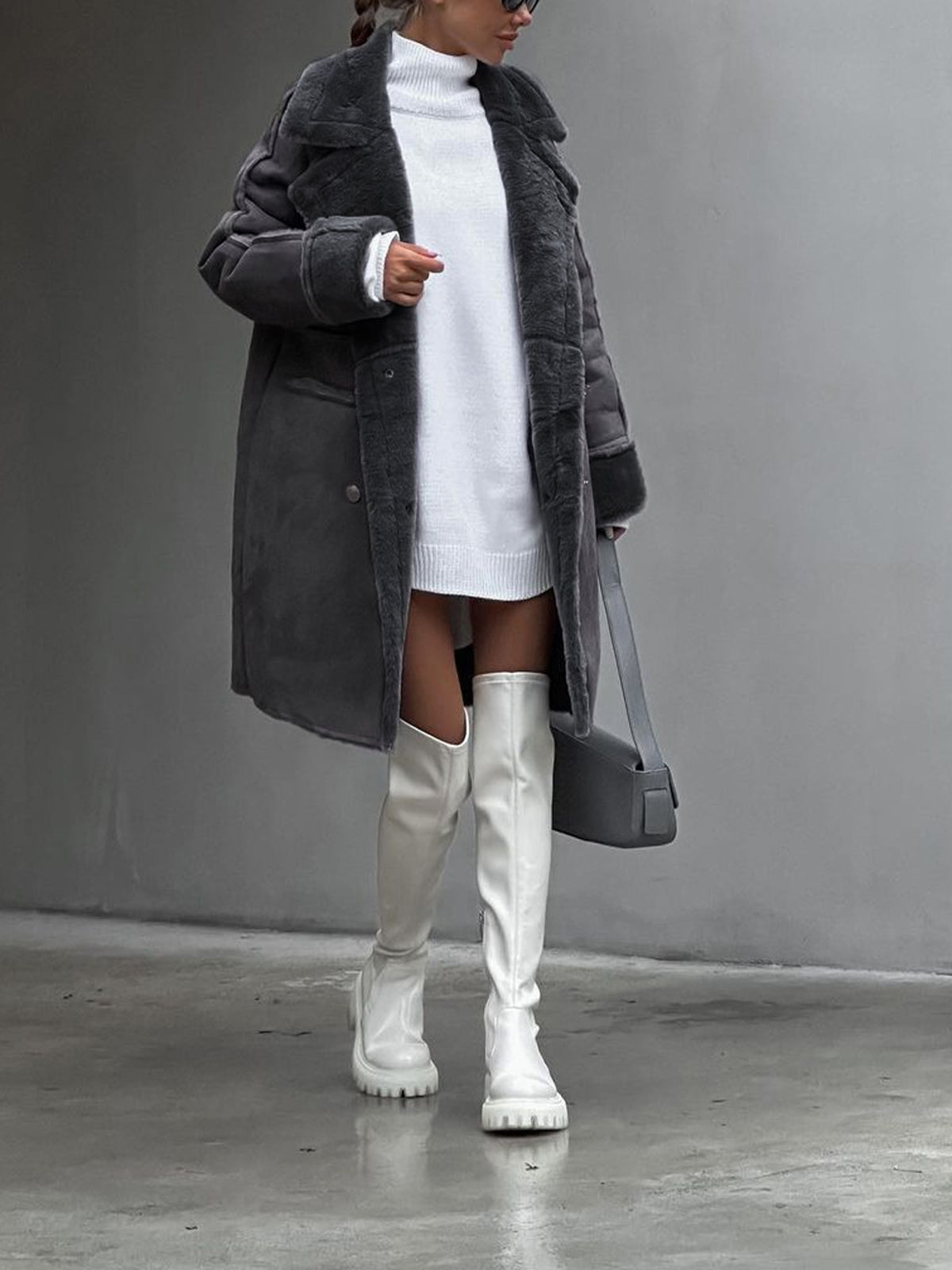 Stylish Long Polar Fleece Women's Coat - Ava-Beige-S-Nora Luxe