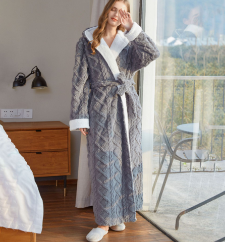 Soft Plush Ladies Bathrobe - Serena - Pexav