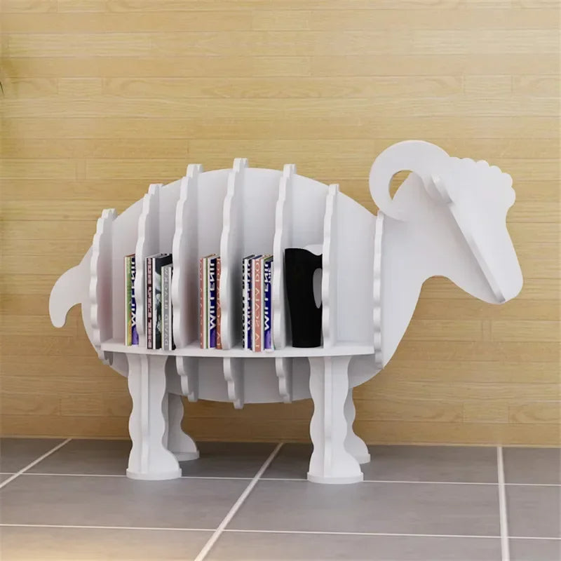 Unique Wooden Sheep Bookshelf