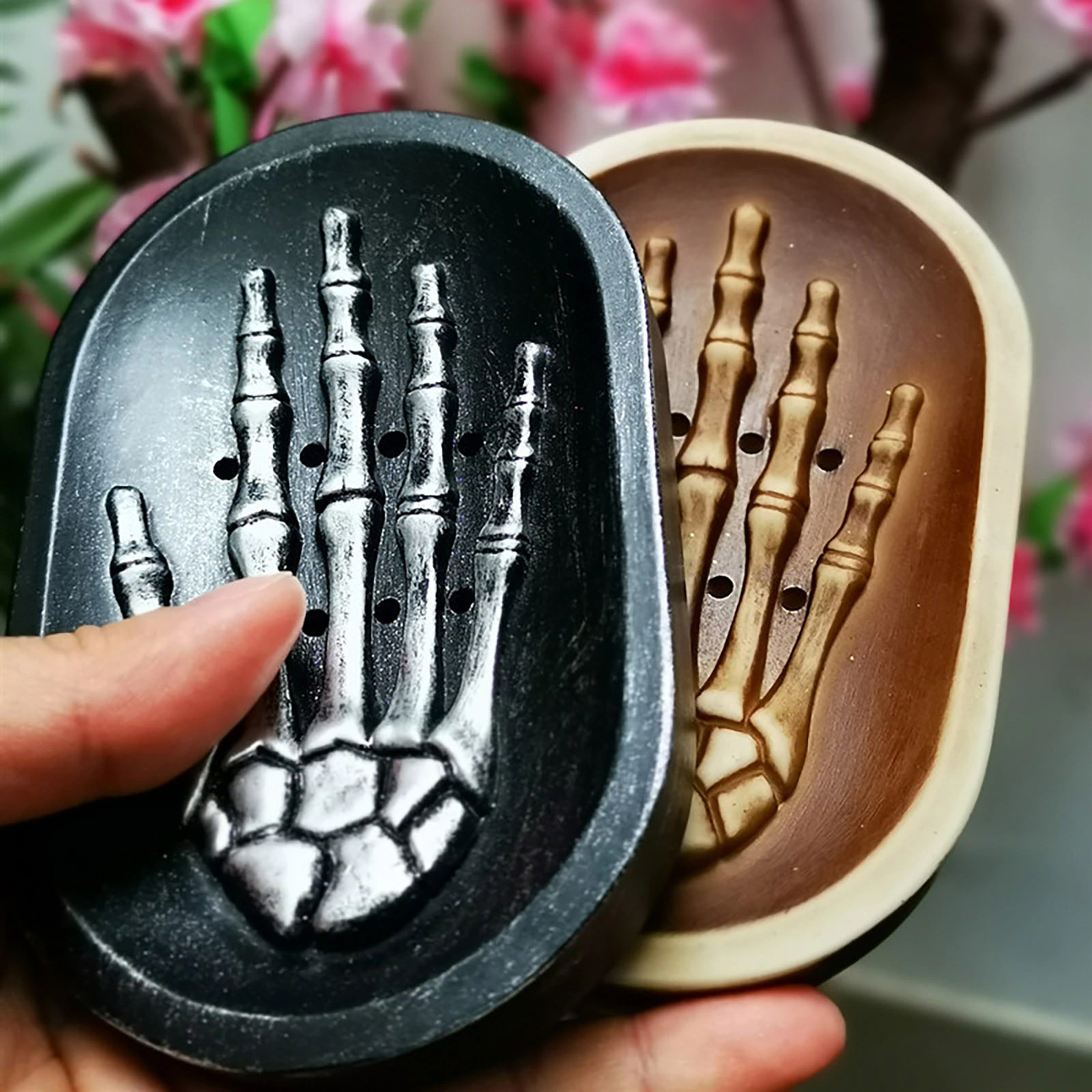 Dark Skull Bathroom Soap Dish - Pexav