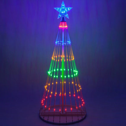 Colorful Outdoor Animated Christmas Tree Light Display - Pexav