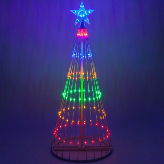 Colorful Outdoor Animated Christmas Tree Light Display - Pexav