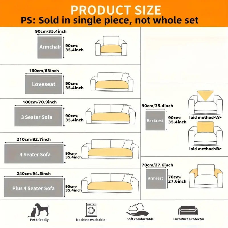Soft Plush Couch Cover with Wave Pattern, Pet Friendly