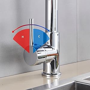 Stainless Steel One Handle Kitchen Faucet With Spray Nozzle