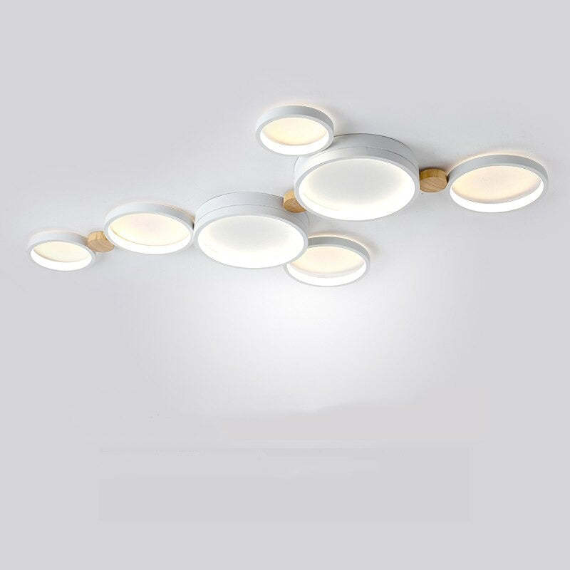 Soft Rounded Ceiling Lamp for Bedroom in White Finish