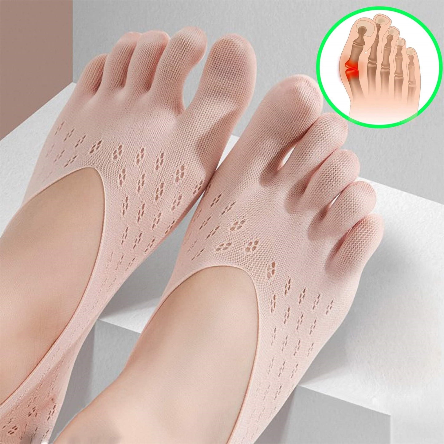 Comfortable 5 Pack Ladies Toe Socks