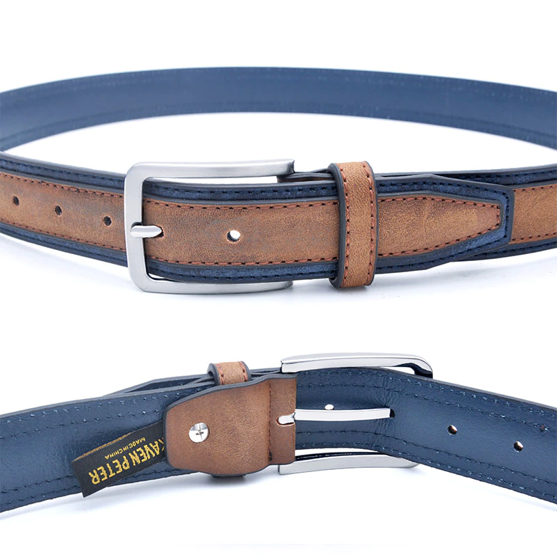 Stylish Leather Patch Men's Belt - Pexav