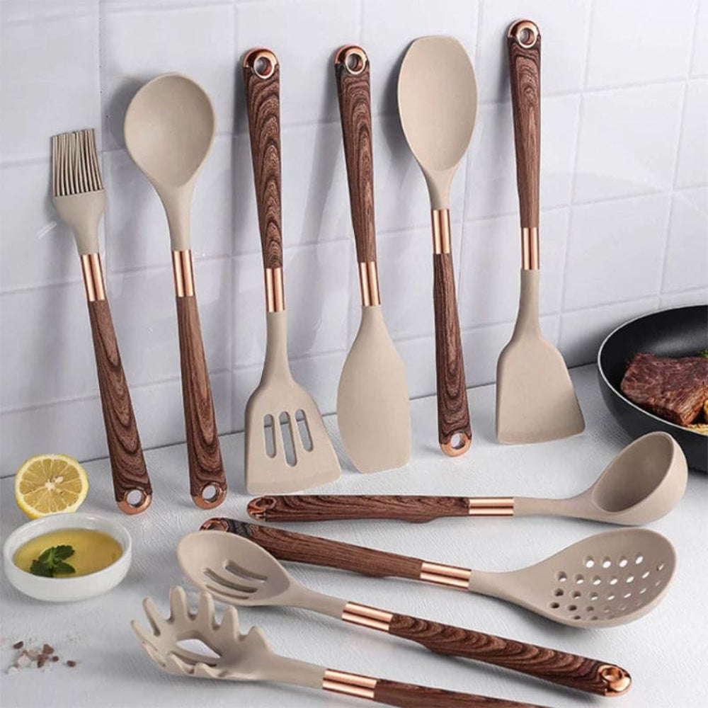 Durable 10pc Kitchen Tool Set with Ergonomic Handles - Pexav