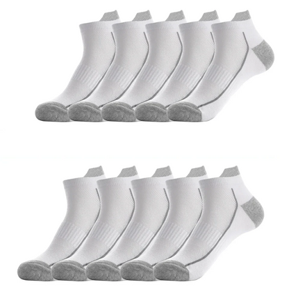 10 PAIRS OF BREATHABLE BAMBOO MEN'S SPORTS SOCKS - ANTI-SLIP-10 pairs D2021XW-10W-Nora Luxe