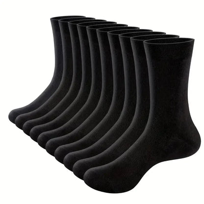 10 PAIRS OF BREATHABLE BAMBOO MEN'S SPORTS SOCKS - ANTI-SLIP-10 pairs D812-10BK-Nora Luxe