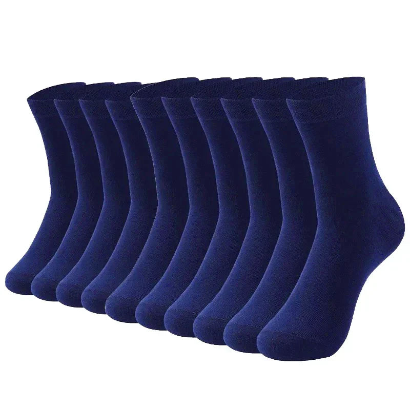 10 PAIRS OF BREATHABLE BAMBOO MEN'S SPORTS SOCKS - ANTI-SLIP-10 pairs D812-10NV-Nora Luxe