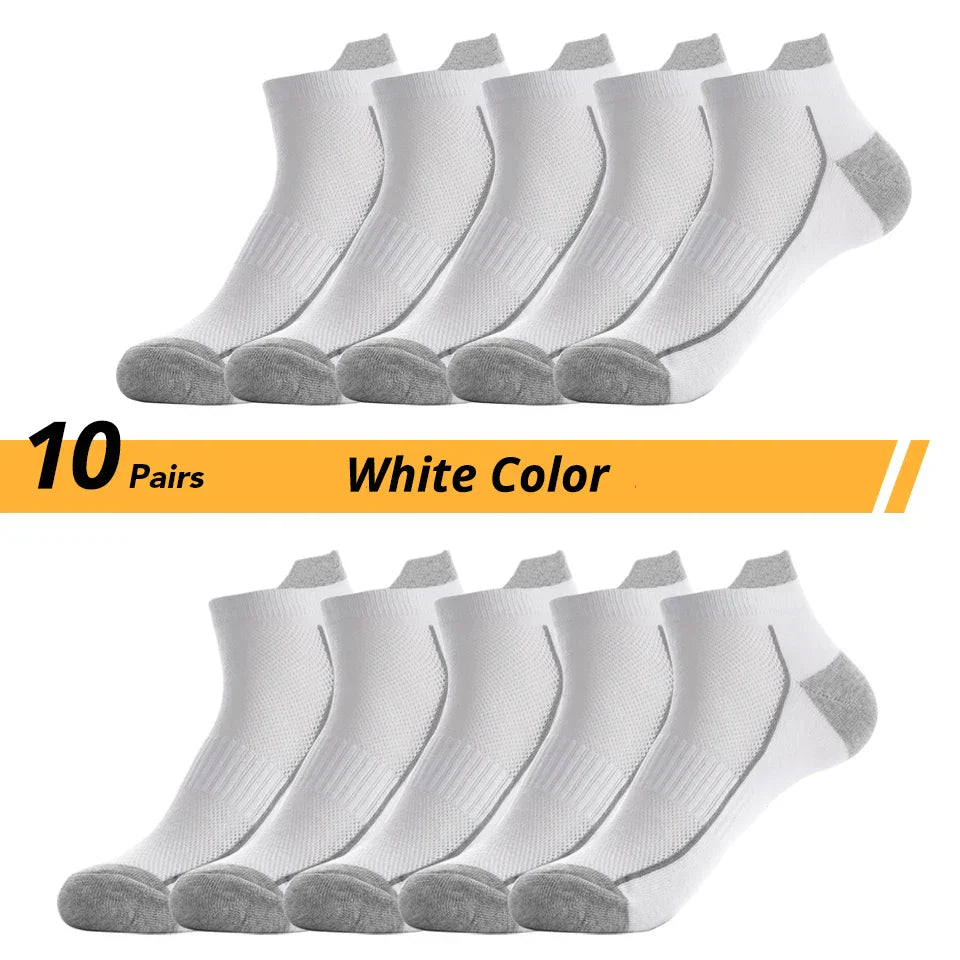 10 PAIRS OF BREATHABLE BAMBOO MEN'S SPORTS SOCKS - ANTI-SLIP-5 pairs DP088-Nora Luxe