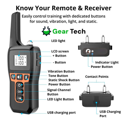 Adjustable Remote Dog Training Collar with Sound & Vibe