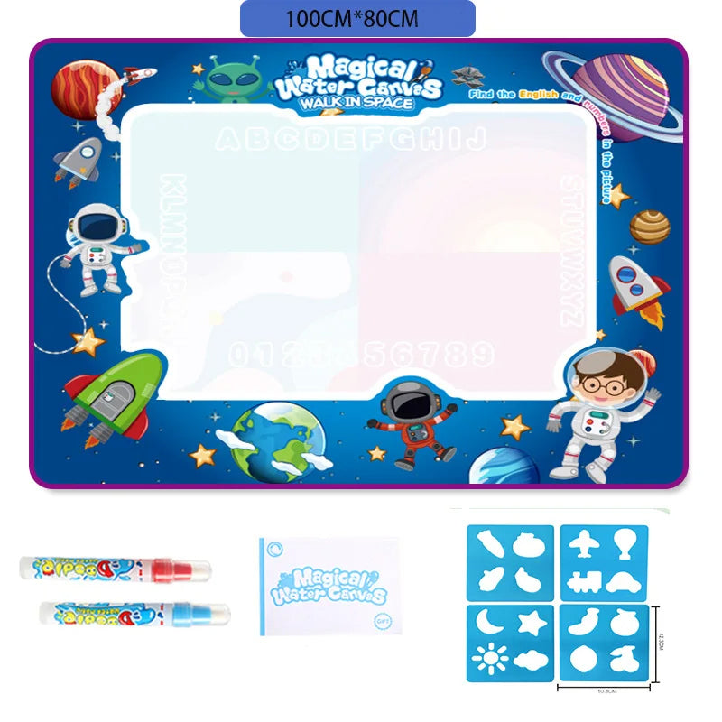 100 x 80cm Large Water Drawing Mat with Magic Pen Safe for Ages 3+