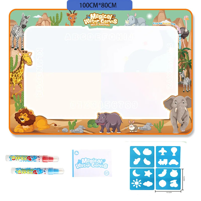 100 x 80cm Large Water Drawing Mat with Magic Pen Safe for Ages 3+