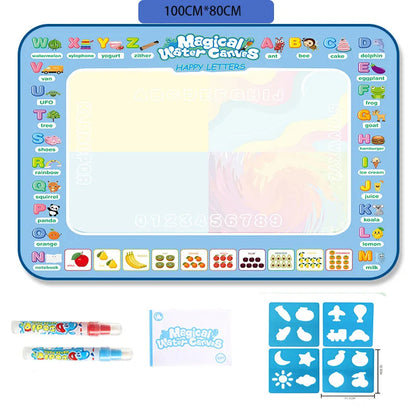 100 x 80cm Large Water Drawing Mat with Magic Pen Safe for Ages 3+