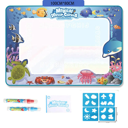 100 x 80cm Large Water Drawing Mat with Magic Pen Safe for Ages 3+