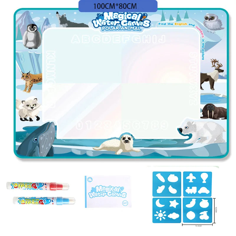 100 x 80cm Large Water Drawing Mat with Magic Pen Safe for Ages 3+