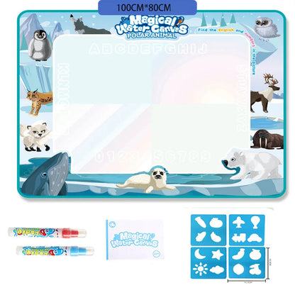 100 x 80cm Large Water Drawing Mat with Magic Pen Safe for Ages 3+