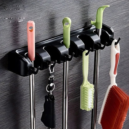 Space Saving Broom and Mop Storage Rack